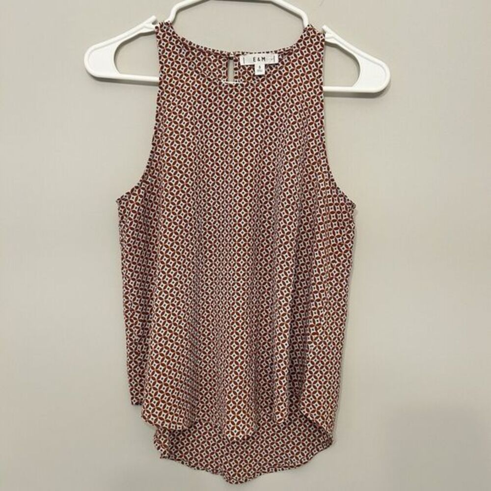 E&M multicolor sleeveless button back tank top Womens Small Stretch Lightweight‎